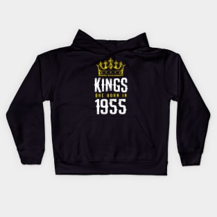 kings are born 1955 birthday quote crown king birthday party gift Kids Hoodie